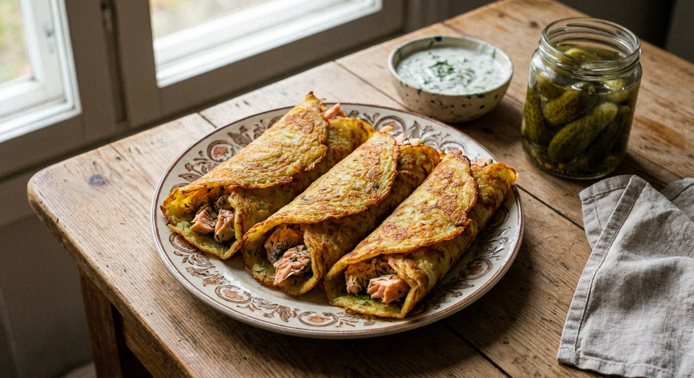 Omas Knusprige Kartoffel-Lachs-Wraps